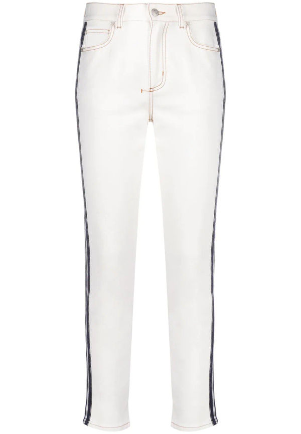 Alexander McQueen skinny-jeans med sidorand - Vit