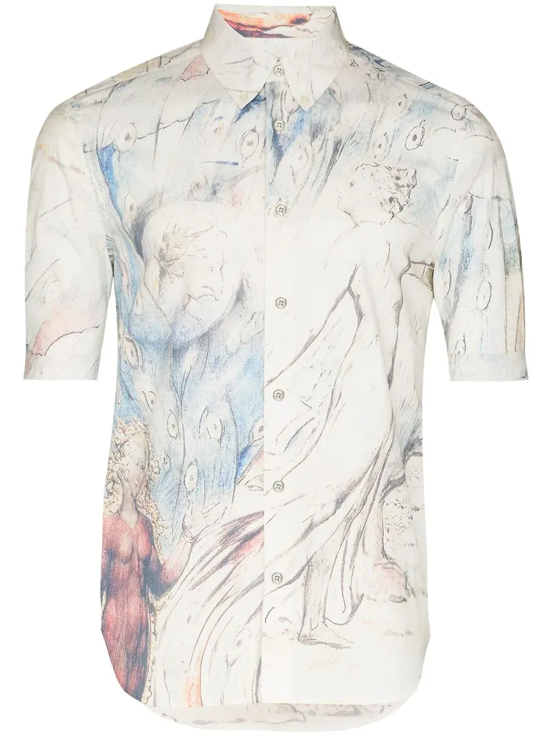 Alexander McQueen skjorta med abstrakt tryck - Vit