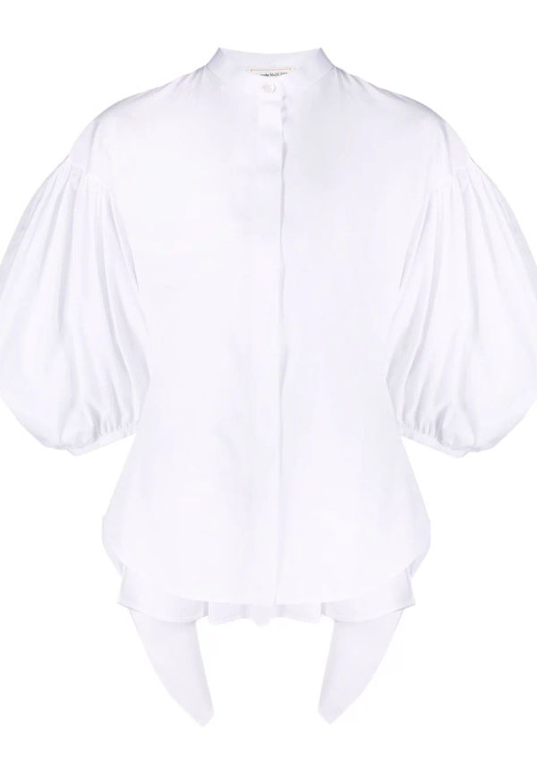 Alexander McQueen skjorta med ballongärm - Vit