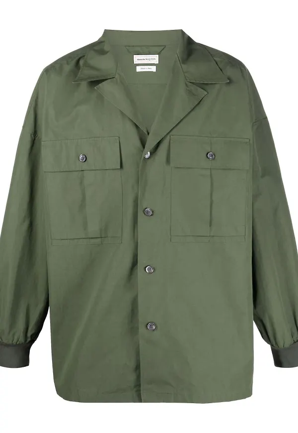 Alexander McQueen skjortjacka graffititryck - Grön