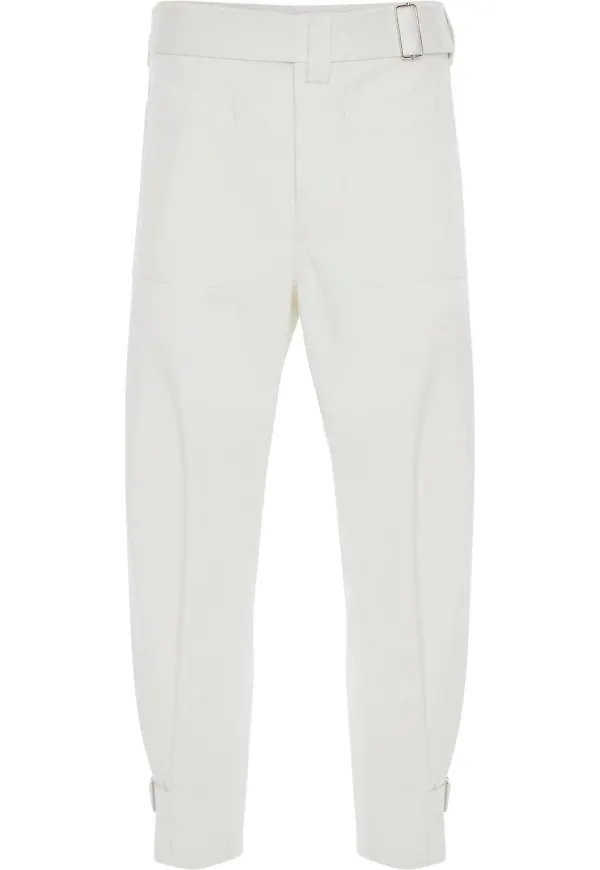 Alexander McQueen slacks med bälte - Vit