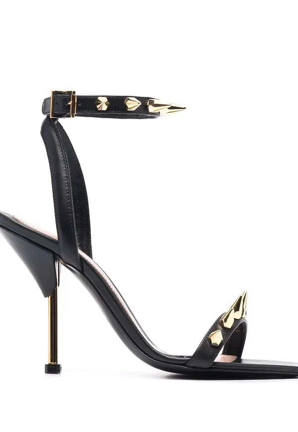 Alexander McQueen Spike lädersandaler - Svart