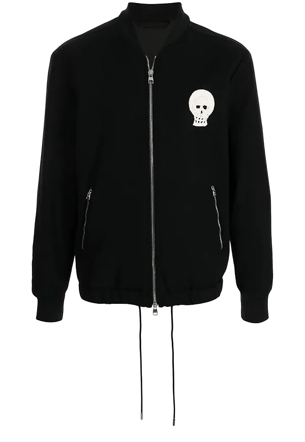Alexander McQueen sportjacka med dödskalle - Svart