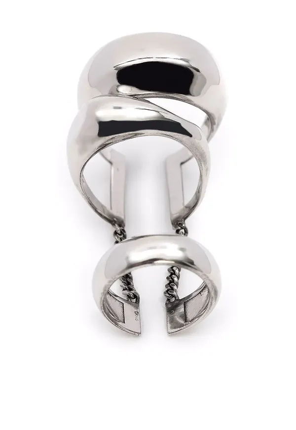 Alexander McQueen staplad ring - Silverfärgad