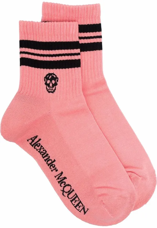 Alexander McQueen stickade strumpor med logotyp - Rosa