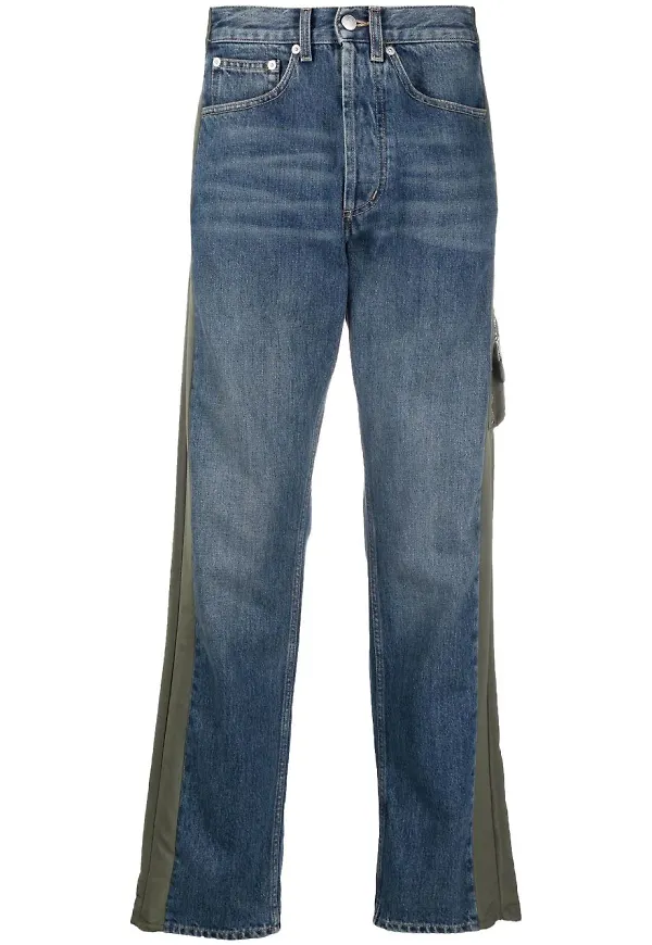 Alexander McQueen straight-jeans med panel - Blå