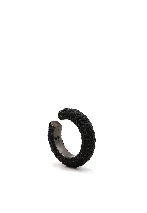 Alexander McQueen strassprydda hoops - Svart