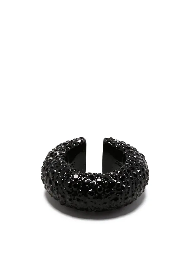 Alexander McQueen strassprytt earcuff - Svart
