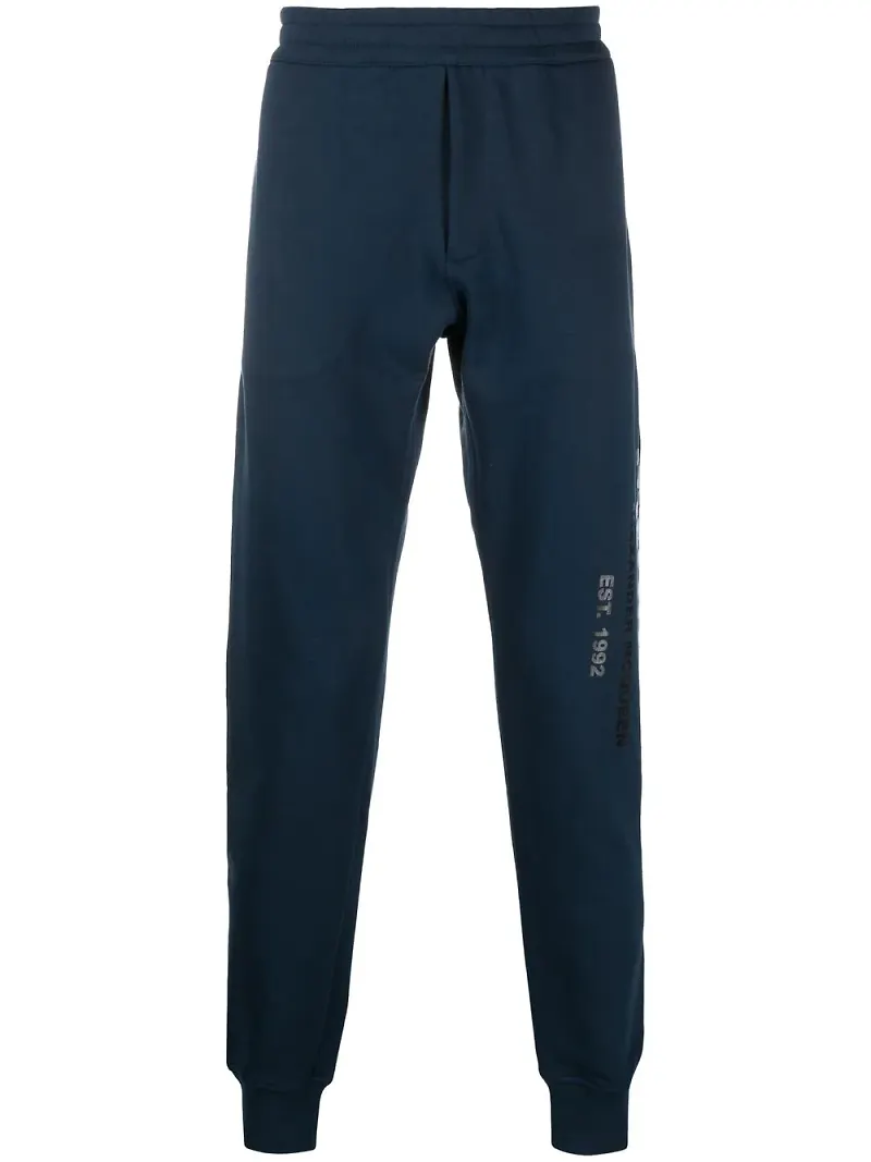 Alexander McQueen sweatpants med graffititryck - Blå