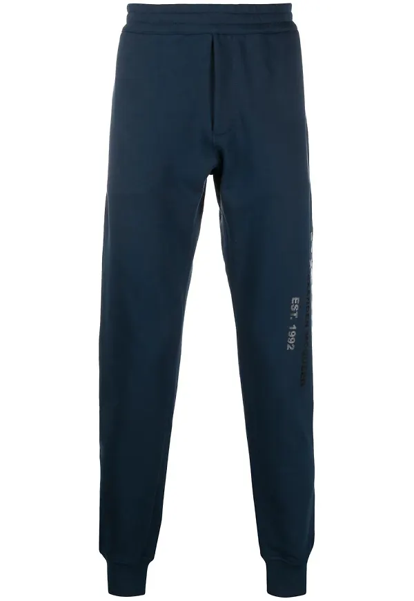 Alexander McQueen sweatpants med graffititryck - Blå