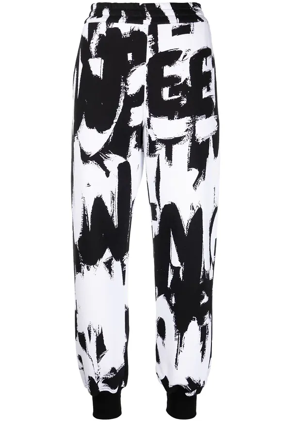 Alexander McQueen sweatpants med graffititryck - Svart