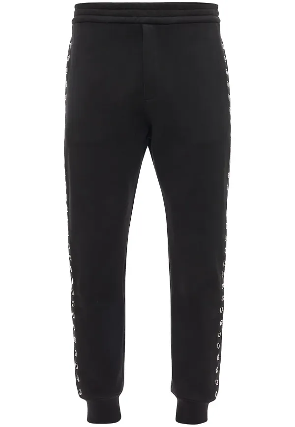 Alexander McQueen sweatpants med öljettdetalj - Svart