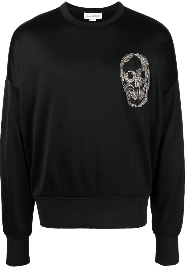 Alexander McQueen sweatshirt med dödskallemotiv - Svart