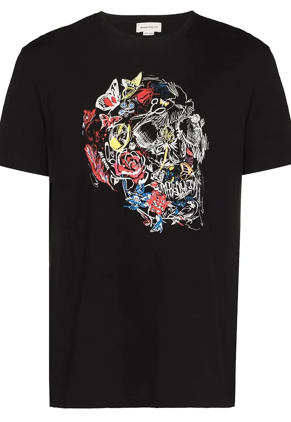 Alexander McQueen t-shirt med dödskalle - Svart