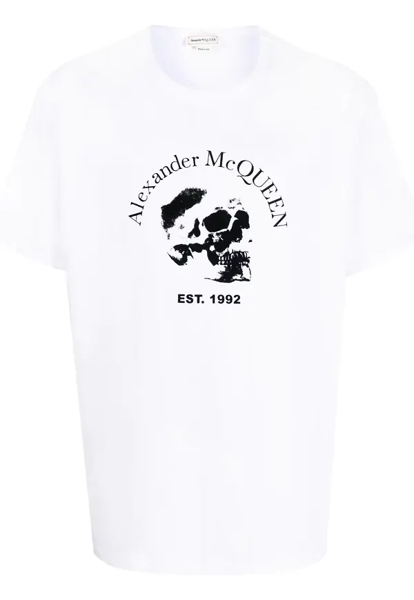 Alexander McQueen t-shirt med dödskalle - Vit