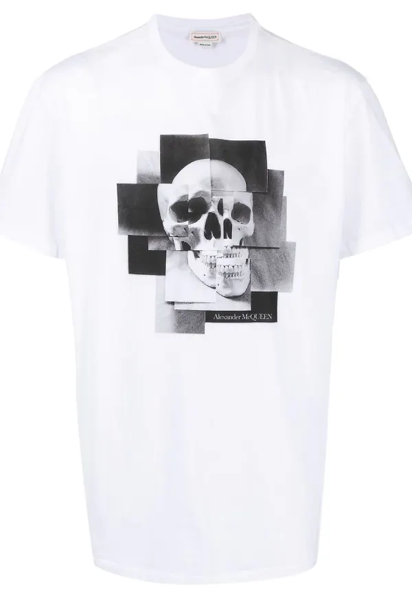 Alexander McQueen t-shirt med dödskalle - Vit