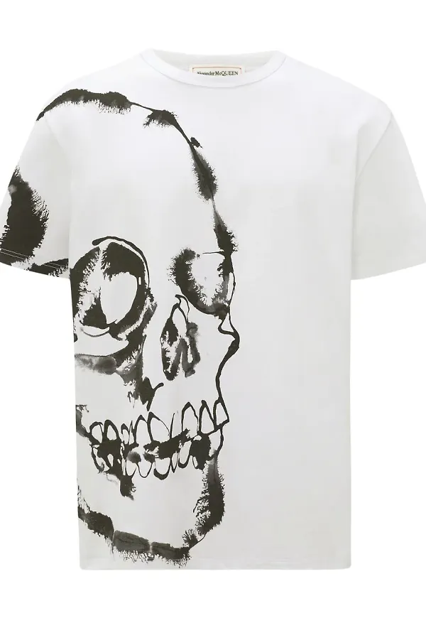 Alexander McQueen t-shirt med dödskalle - Vit
