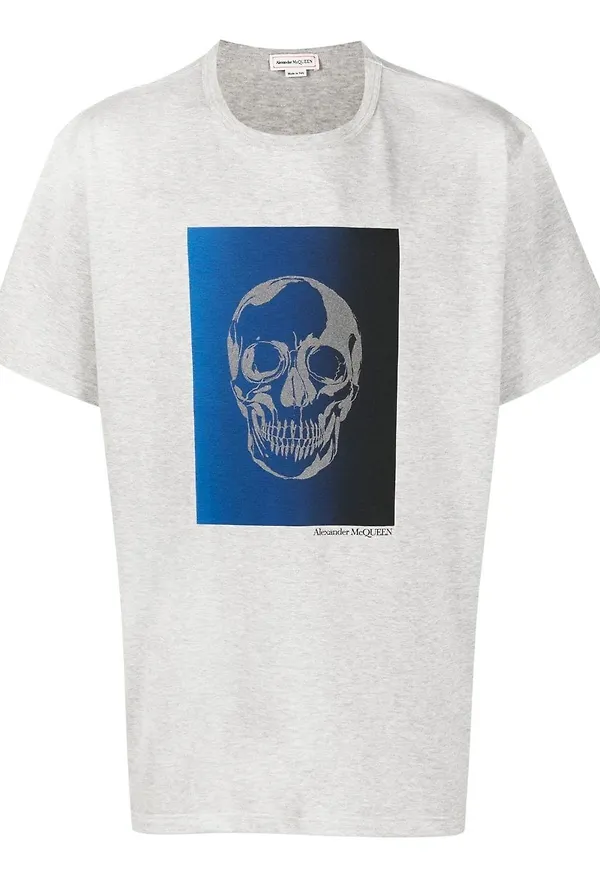 Alexander McQueen t-shirt med dödskalletryck - Grå