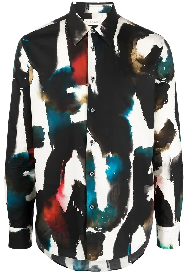 Alexander McQueen t-shirt med graffititryck - Svart