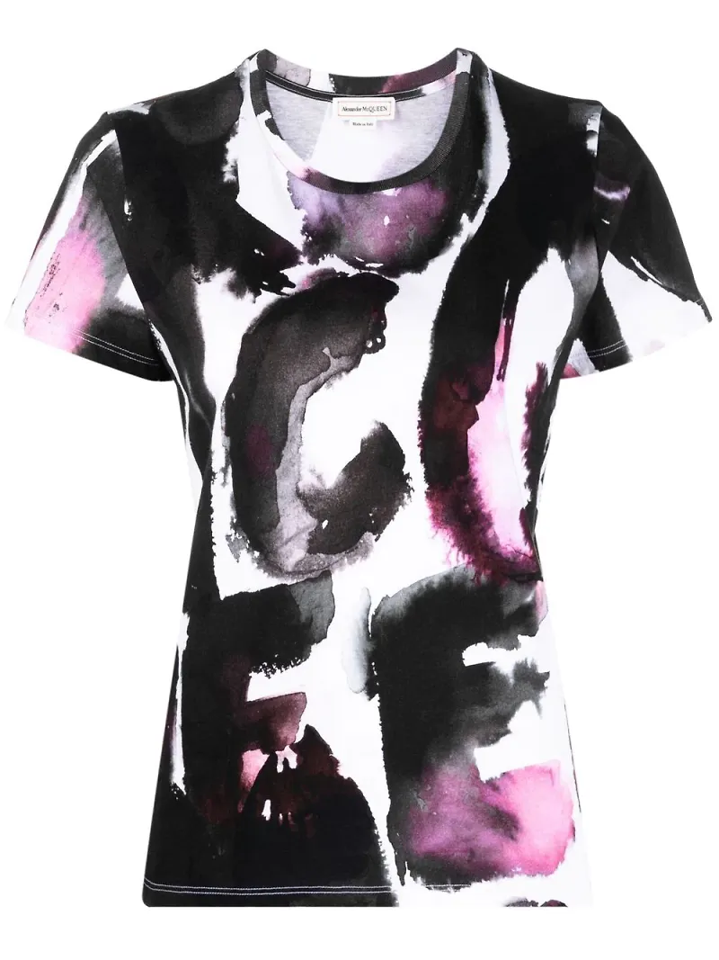 Alexander McQueen t-shirt med grafiskt tryck - Svart