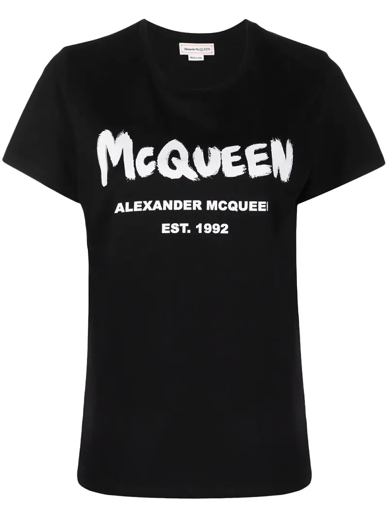 Alexander McQueen t-shirt med logotyp - Svart