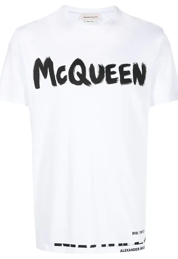 Alexander McQueen t-shirt med logotyp - Vit