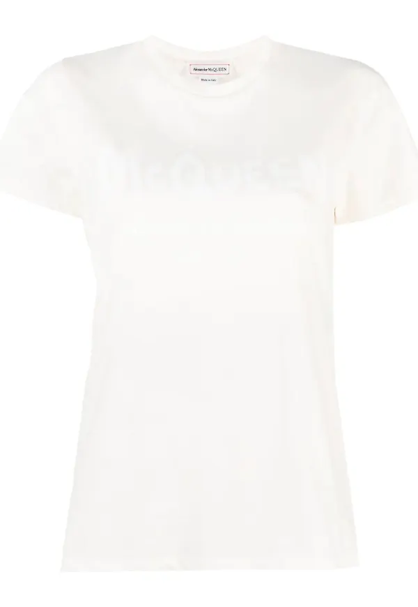 Alexander McQueen t-shirt med logotyp - Vit