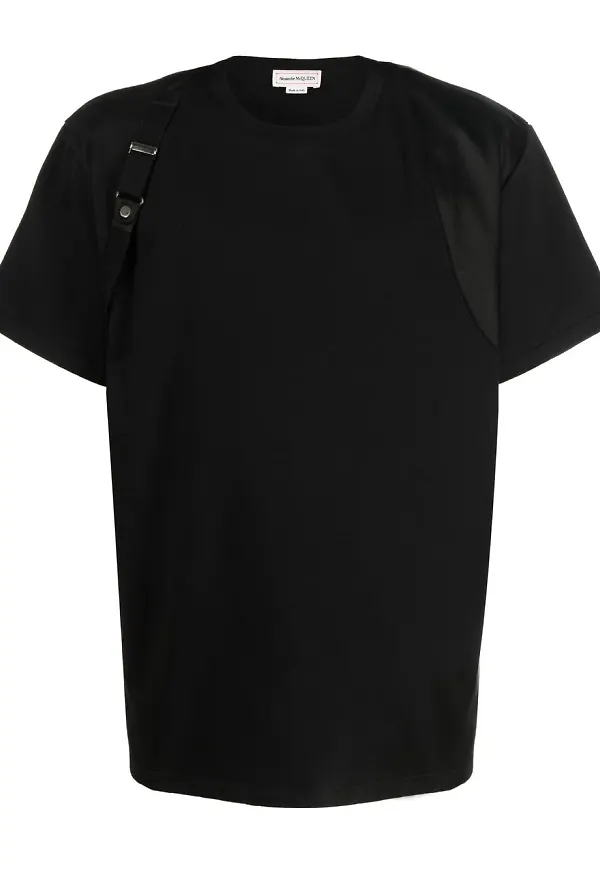 Alexander McQueen t-shirt med remmar - Svart