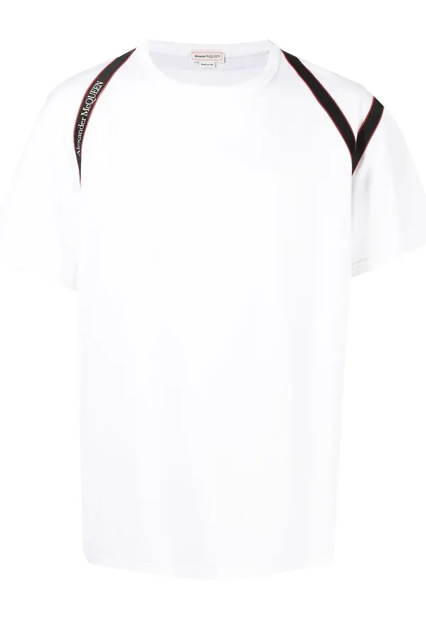 Alexander McQueen t-shirt med sele-detalj - Vit