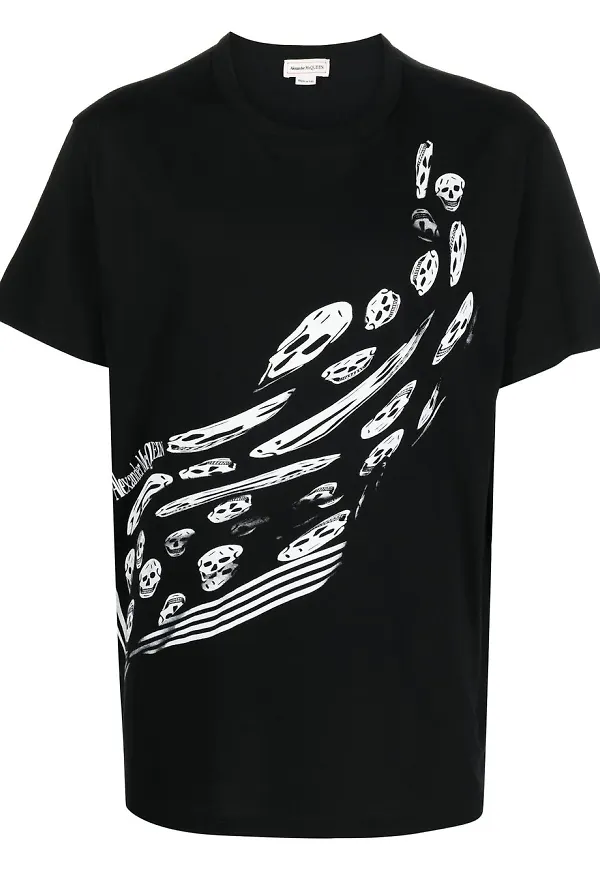 Alexander McQueen t-shirt med skelettryck - Svart