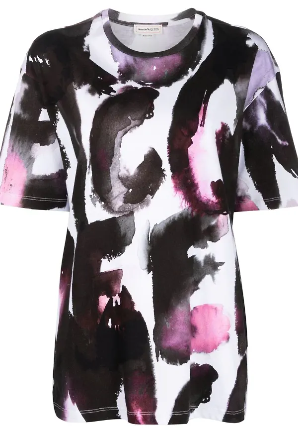 Alexander McQueen t-shirt med tryck - Vit