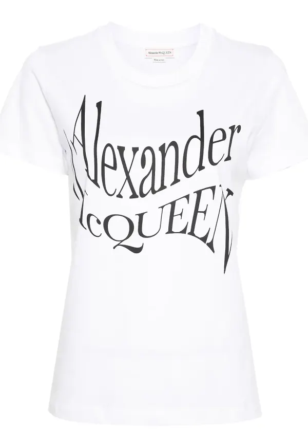 Alexander McQueen t-shirt med logotyp - Vit