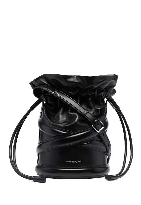 Alexander McQueen The Curve bucketbag - Svart