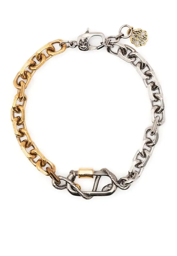 Alexander McQueen tjockt länkarmband - Silverfärgad