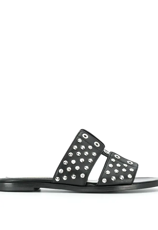 Alexander McQueen tofflor med nitar - Svart