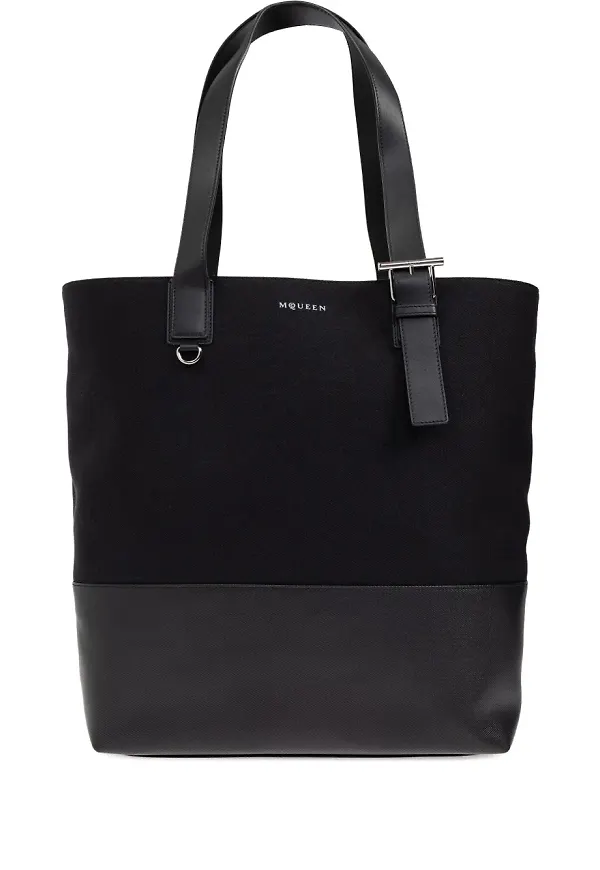 Alexander McQueen totebag i läder - Svart