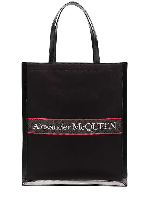 Alexander McQueen totebag med brodyr - Svart