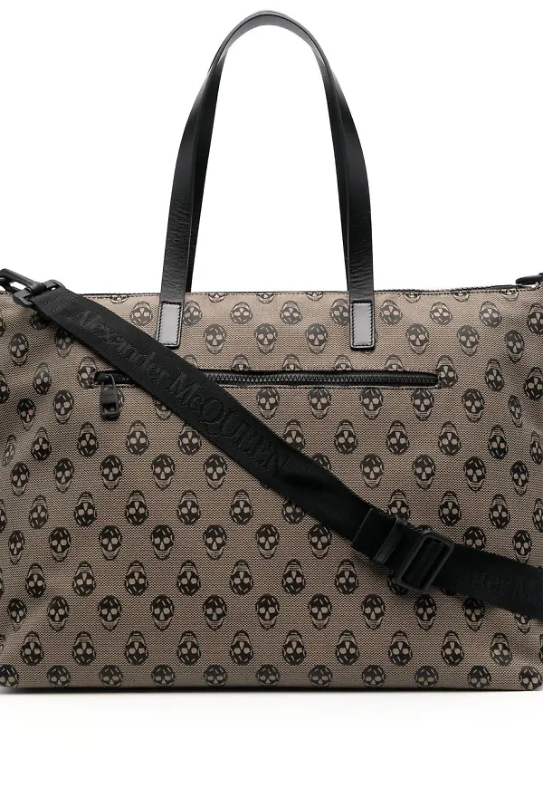 Alexander McQueen totebag med dödskalletryck - Neutral