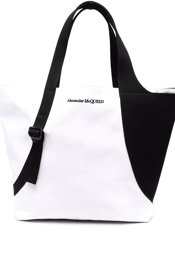 Alexander McQueen totebag med färgblock - Vit