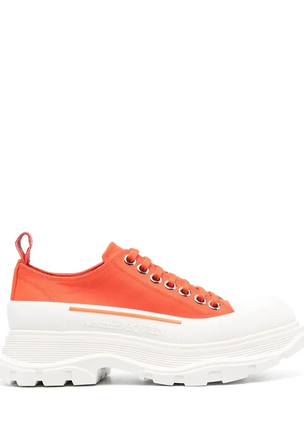 Alexander McQueen Tread-Slick tygsneakers - Orange