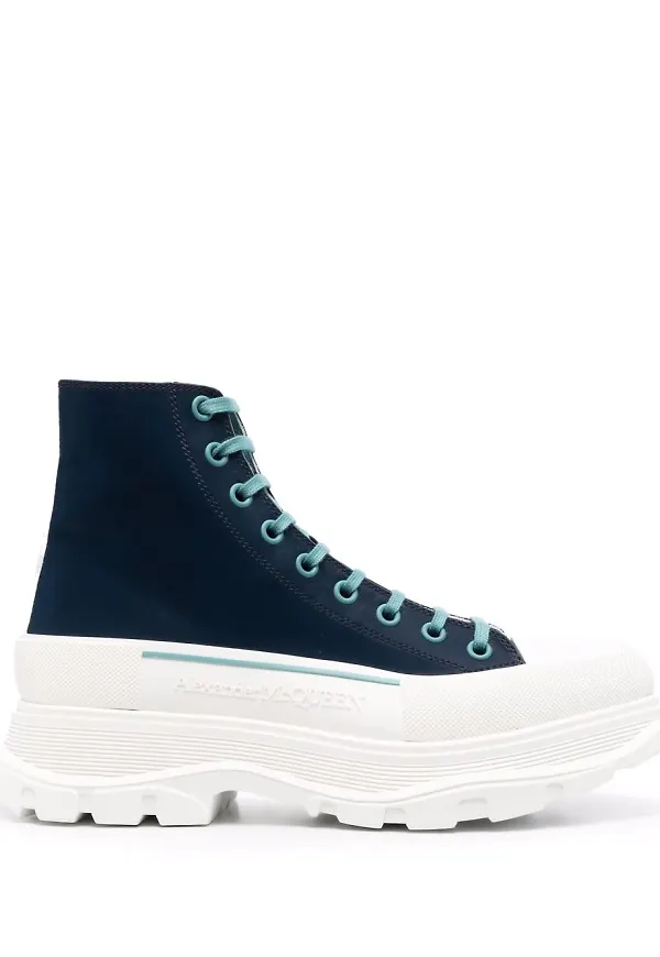 Alexander McQueen Tread höga sneakers - Blå