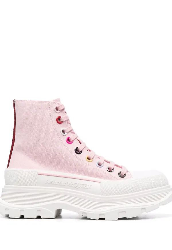 Alexander McQueen Tread höga sneakers - Rosa