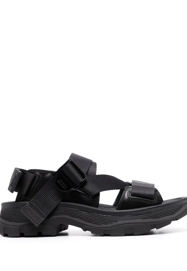 Alexander McQueen Tread platta sandaler - Svart