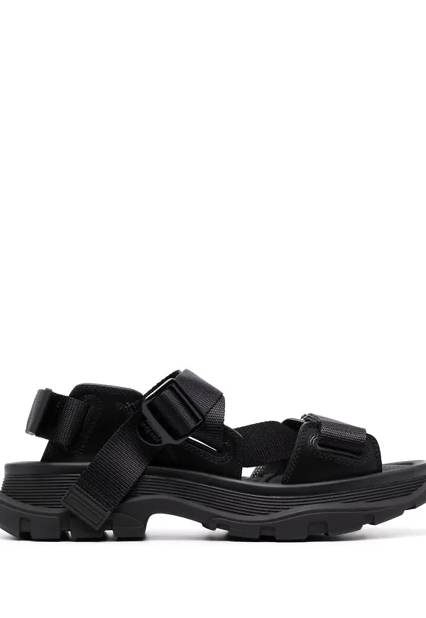 Alexander McQueen Tread platta sandaler - Svart
