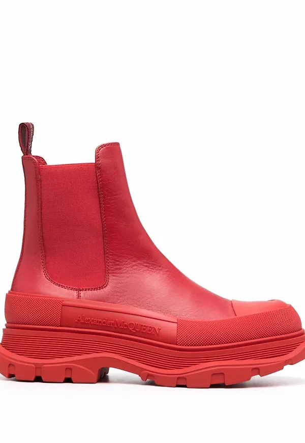 Alexander McQueen Tread Slick ankelboots - Röd
