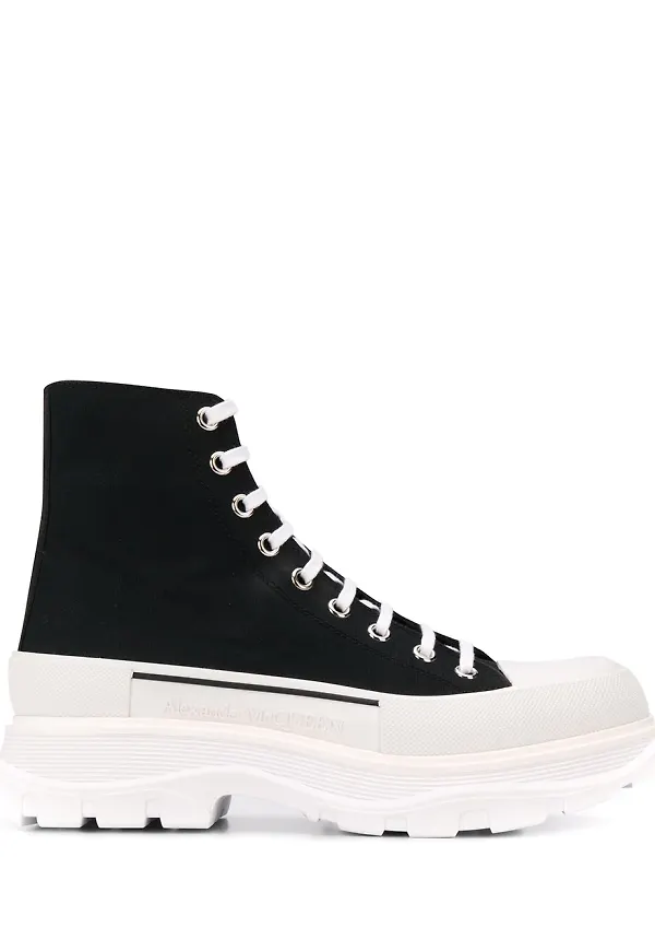 Alexander McQueen Tread Slick höga sneakers - Svart