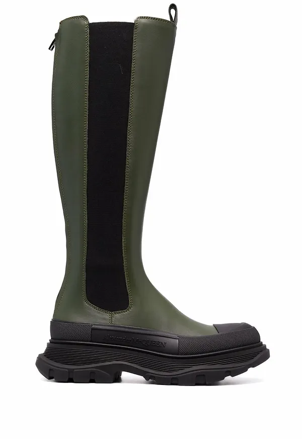 Alexander McQueen Tread Slick läderstövlar - Grön