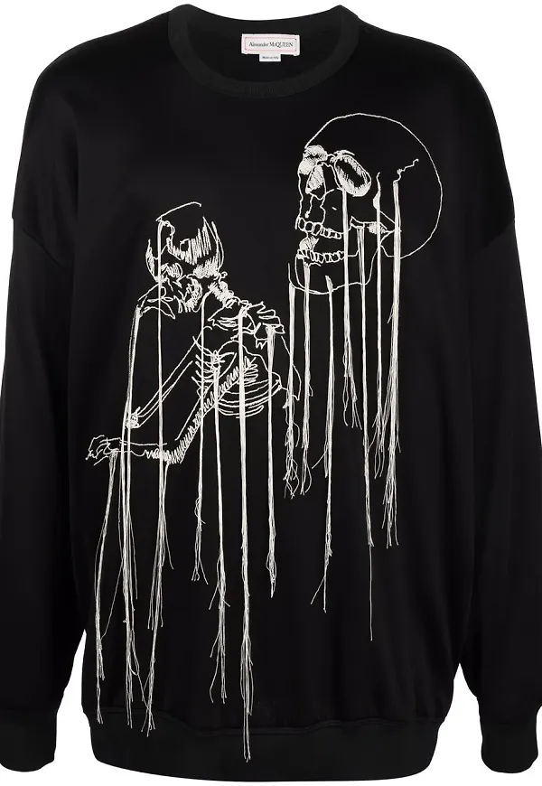 Alexander McQueen tröja med dödskalle - Svart