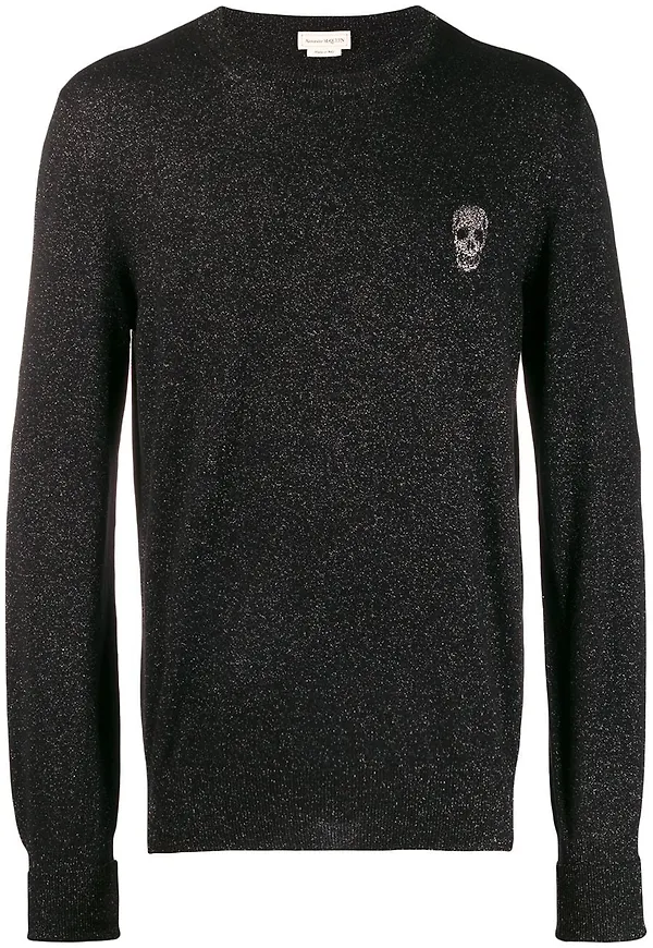 Alexander McQueen tröja med dödskallemotiv - Svart