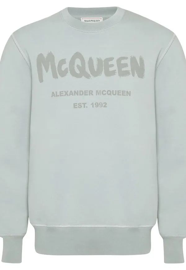 Alexander McQueen tröja med graffititryck - Grå